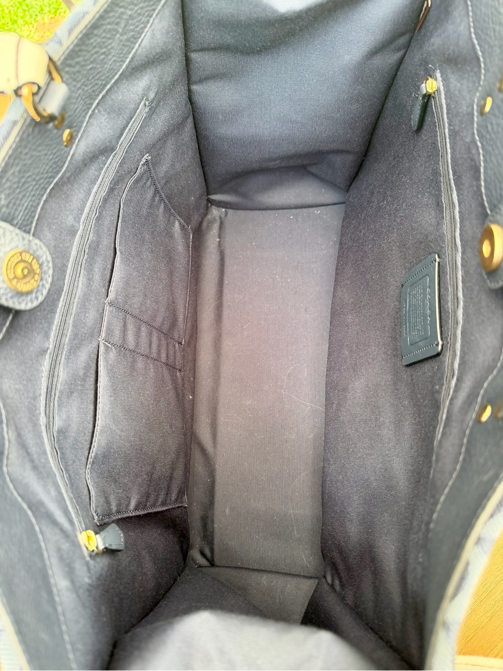 Coach Navy Signature Dempsey Tote - Picture 5 of 6